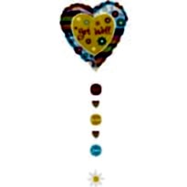 24 İnc Get Well Stripes Balon Ağırlıklı Folyo Balon