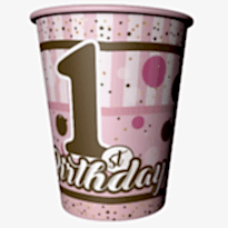 Bırthday 1 Yaş Bardak (Pembe)