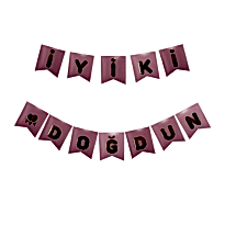 İyiki Doğdun Flama Pembe-Gümüş