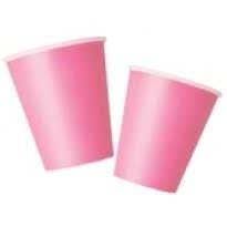 Pembe Pastel Renk Kağıt Bardak (8 Adet)